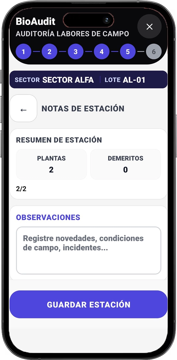 BioAudit interface